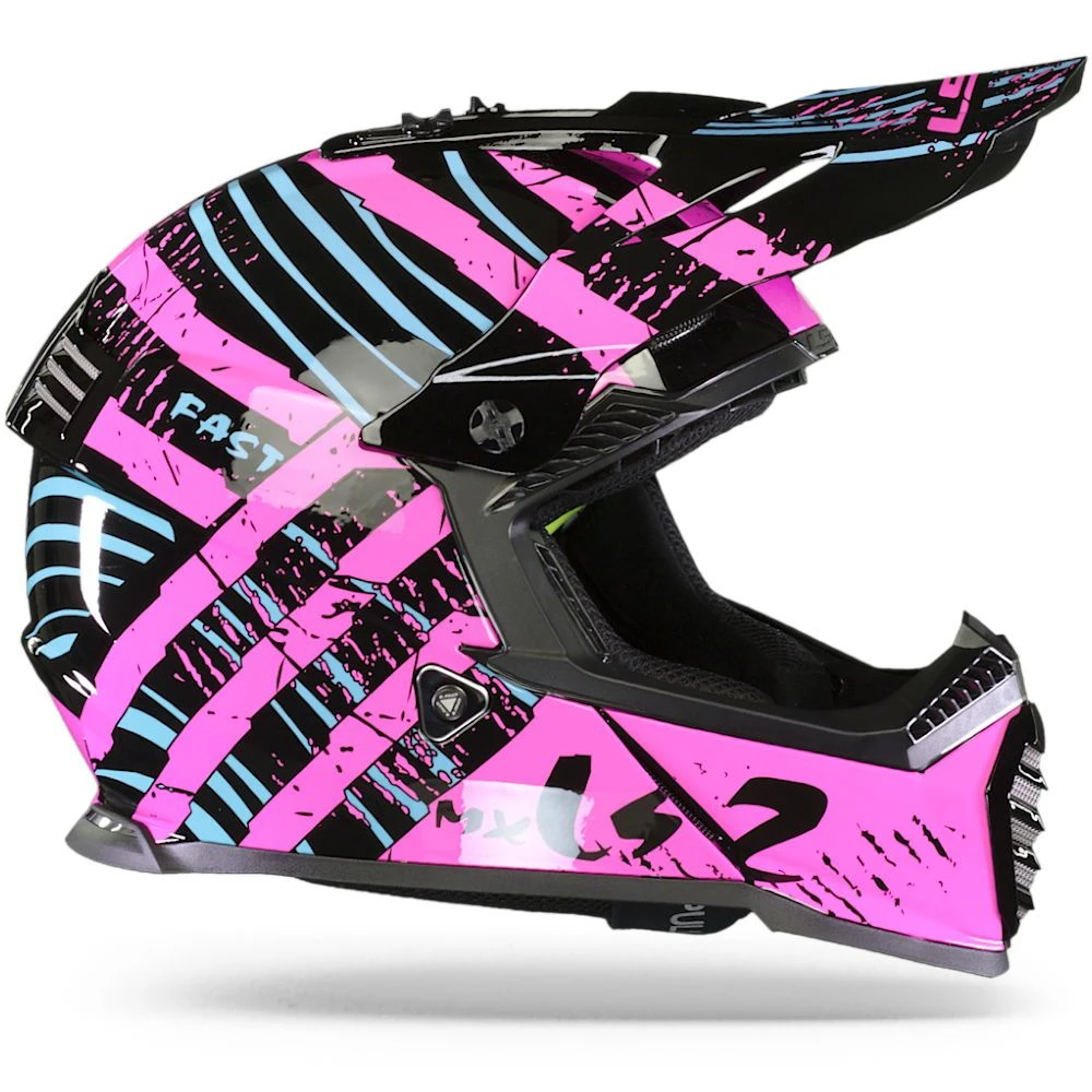 LS2 MX437 Fast Evo Verve Zwart Fluo Roze Crosshelm 3 LS2 MX437 Fast Evo Verve Zwart Fluo Roze Crosshelm