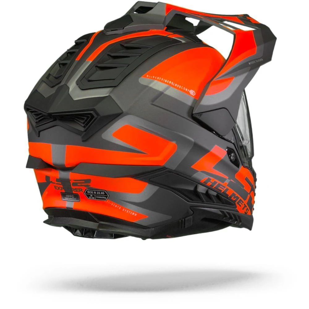 LS2 MX701 Explorer Alter Mat Zwart Fluo Oranje Adventure Helm 6 LS2 MX701 Explorer Alter Mat Zwart Fluo Oranje Adventure Helm - Afbeelding 4