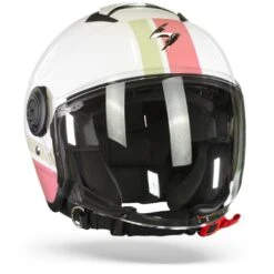 Scorpion EXO-City Strada Wit-Coral-Groen Jethelm -Motorfiets Accessoires Verkoop Scorpion Exo City Strada White Coral Green.35