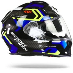 Scorpion EXO-491 Spin Zwart Blauw Neon Geel Integraalhelm -Motorfiets Accessoires Verkoop Scorpion EXO 491 Spin Black Blue Neon Yellow.29