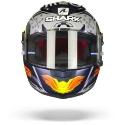 Shark Race-R Pro GP Oliveira Signature Mat Blauw Zilver Wit BSW Integraalhelm -Motorfiets Accessoires Verkoop Shark race r pro gp oliveira signature mat blue silver white bsw.01