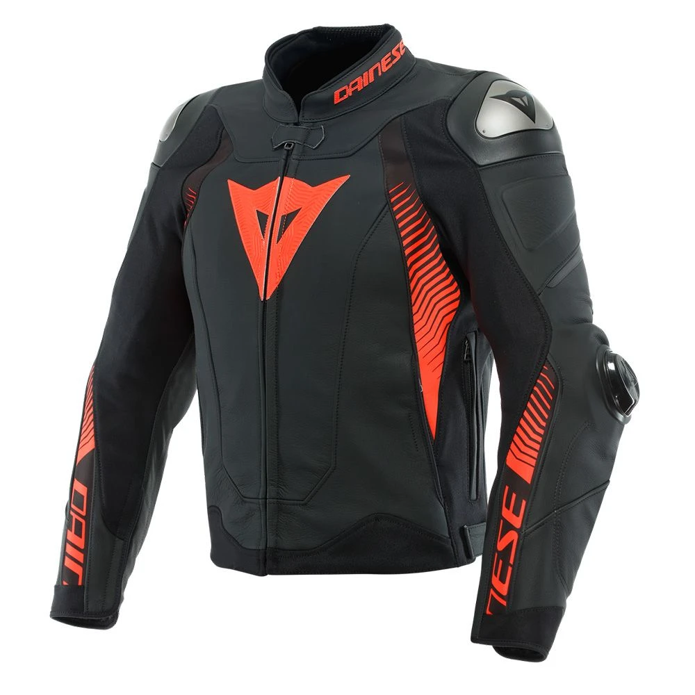 Dainese Super Speed 4 Leather Jacket Black Matt Fluo Red 5 Dainese Super Speed 4 Leather Jacket Black Matt Fluo Red - Afbeelding 3