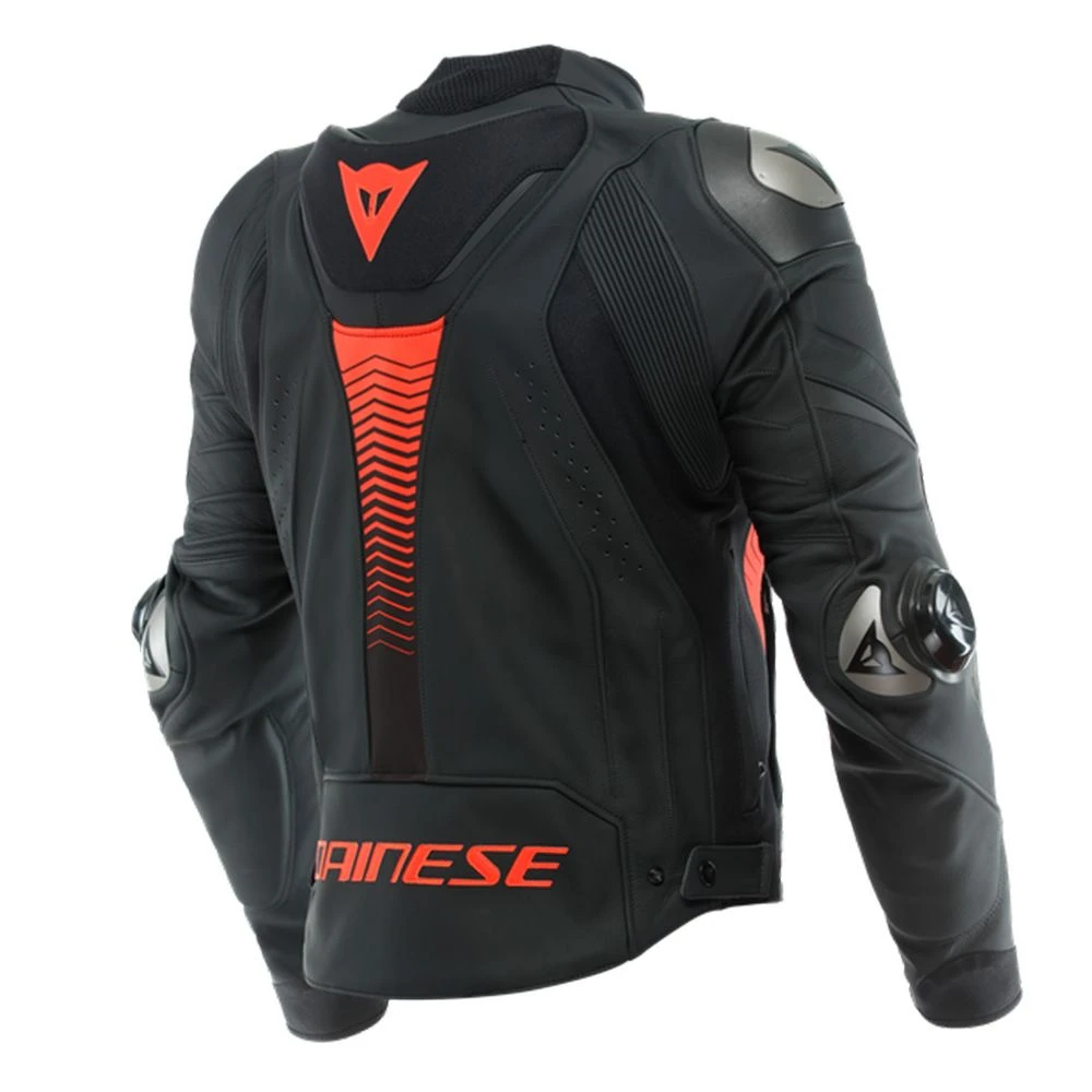 Dainese Super Speed 4 Leather Jacket Black Matt Fluo Red 6 Dainese Super Speed 4 Leather Jacket Black Matt Fluo Red - Afbeelding 4
