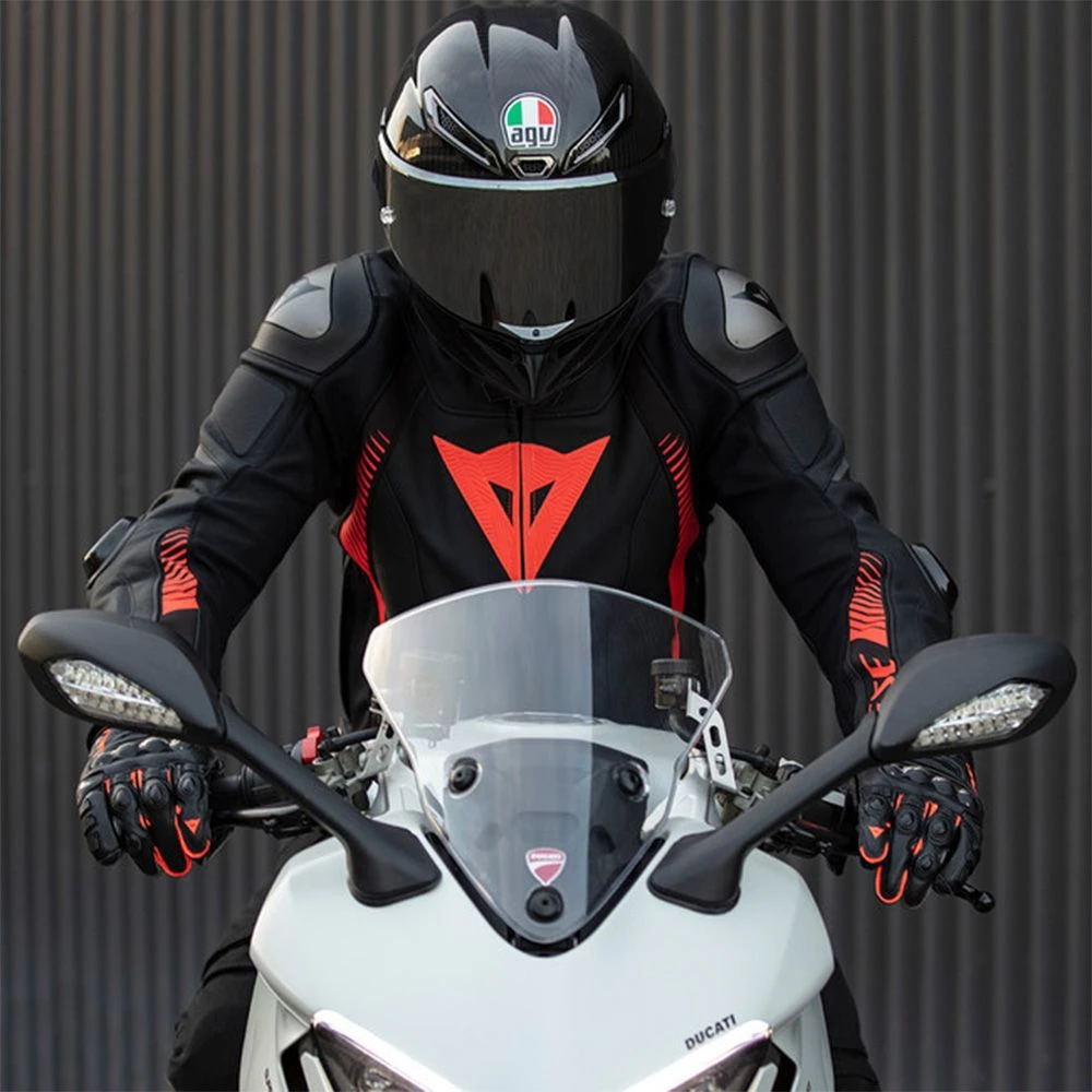 Dainese Super Speed 4 Leather Jacket Black Matt Fluo Red 4 Dainese Super Speed 4 Leather Jacket Black Matt Fluo Red - Afbeelding 2