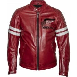 Helstons Jake Speed Leather Buffalo Red White Jacket