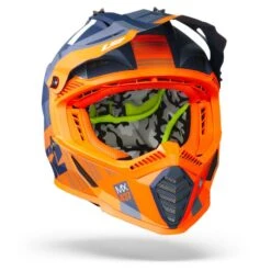 LS2 MX437 Fast Evo Xcode Mat Fl. Oranje Blauw Crosshelm -Motorfiets Accessoires Verkoop ls2 mx437 fast evo xcode matt fl orange blue.35