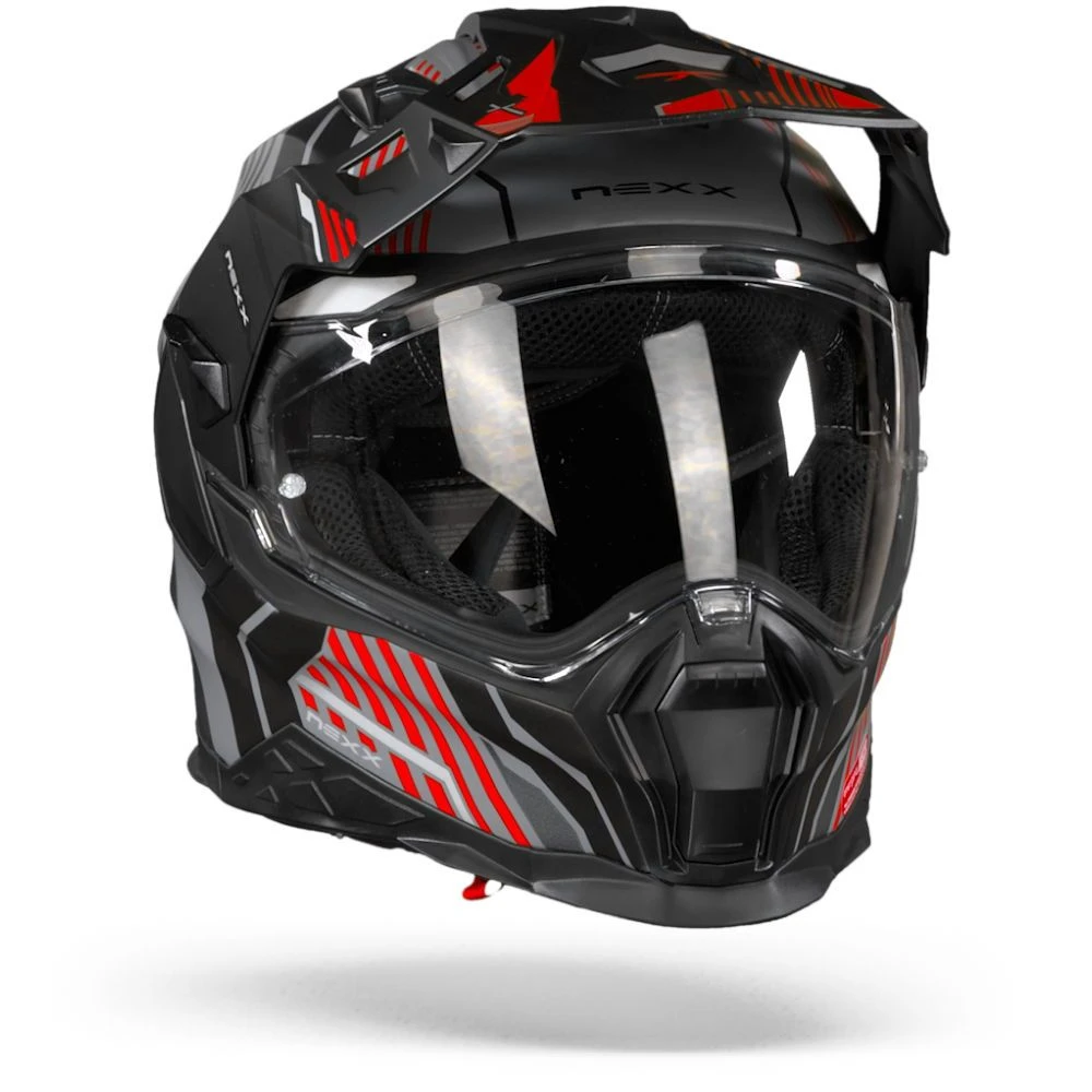 Nexx X.WED2 Wild Country Grijs Rood Mat Adventure Helm 6 Nexx X.WED2 Wild Country Grijs Rood Mat Adventure Helm - Afbeelding 4