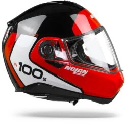 Nolan N100-5 Plus Distinctive 27 Glans Zwart Rood Wit Systeemhelm