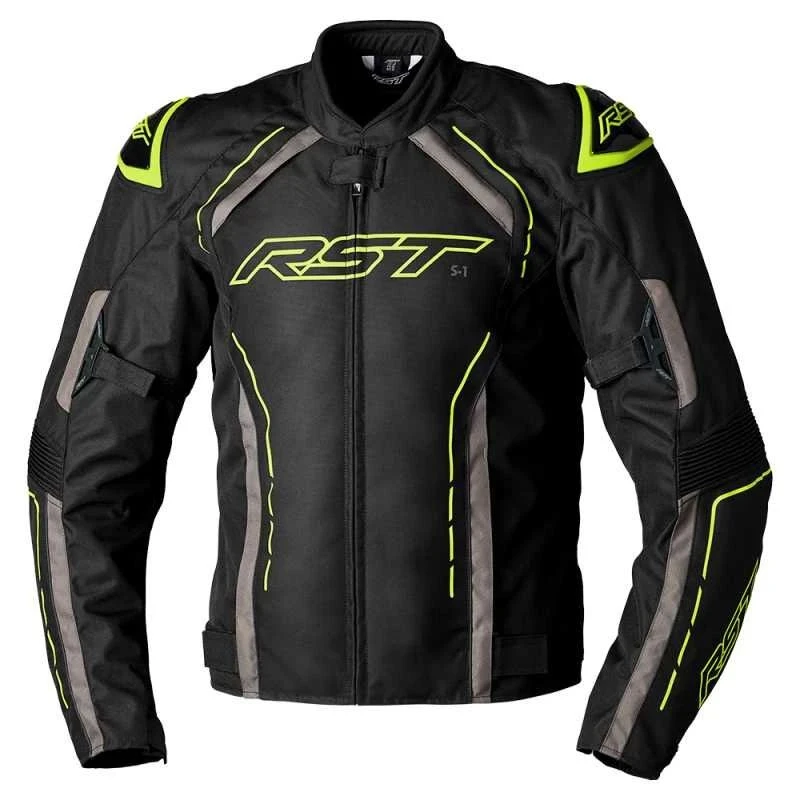 RST S-1 Ce Mens Textile Jacket Black Grey Flo Yellow 4 RST S-1 Ce Mens Textile Jacket Black Grey Flo Yellow - Afbeelding 2