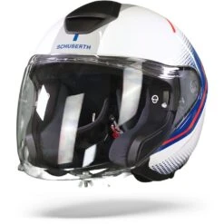 Schuberth M1 Pro Mercury Wit Blauw Jethelm -Motorfiets Accessoires Verkoop schuberth m1 pro murcury white blue frontpage