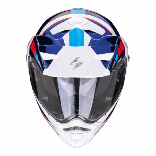 Scorpion ADX-2 Camino Pearl Wit-Blauw-Rood Adventure Helm -Motorfiets Accessoires Verkoop scorpion adx 2 camino pearl white blue red 1