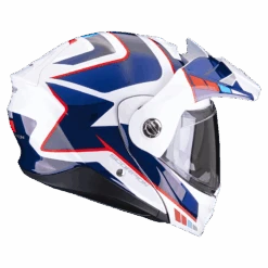 Scorpion ADX-2 Camino Pearl Wit-Blauw-Rood Adventure Helm -Motorfiets Accessoires Verkoop scorpion adx 2 camino pearl white blue red 2