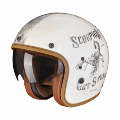 Scorpion Belfast Evo Pique Cream-Zwart Jethelm 7 Scorpion Belfast Evo Pique Cream-Zwart Jethelm -Motorfiets Accessoires Verkoop scorpion belfast evo pique cream black