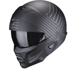 Scorpion Exo-Combat II Miles Mat Zwart-Zilver Jethelm -Motorfiets Accessoires Verkoop scorpion exo combat ii miles matt black silver motorcycle helmet 1