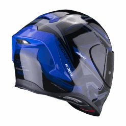 Scorpion Exo-R1 Evo Air Gaz Metaal Zwart-Blauw Integraalhelm -Motorfiets Accessoires Verkoop scorpion exo r1 evo air gaz metal black blue 3