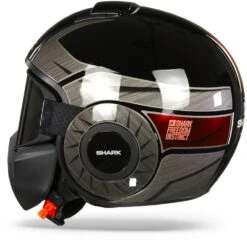 Shark Street Drak Tribute Rm Zwart Chrom Rood KUR Jethelm -Motorfiets Accessoires Verkoop shark street drak tribute rm black chrome red kur.11