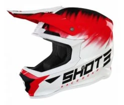 SHOT Furious Kid Versus Wit Rood Glanzend Crosshelm -Motorfiets Accessoires Verkoop shot helmet furious kid versus white red glossy