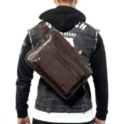Artonvel Original Volledig Bruin Messenger Tas -Motorfiets Accessoires Verkoop the original sacoche bandouliere